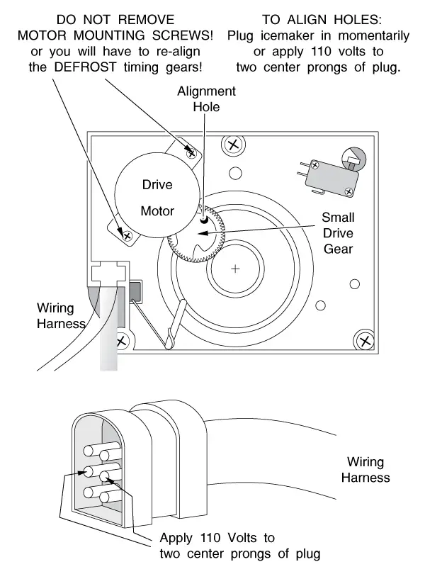 Aligning and Installing the Refrigerator Small Drive Gear